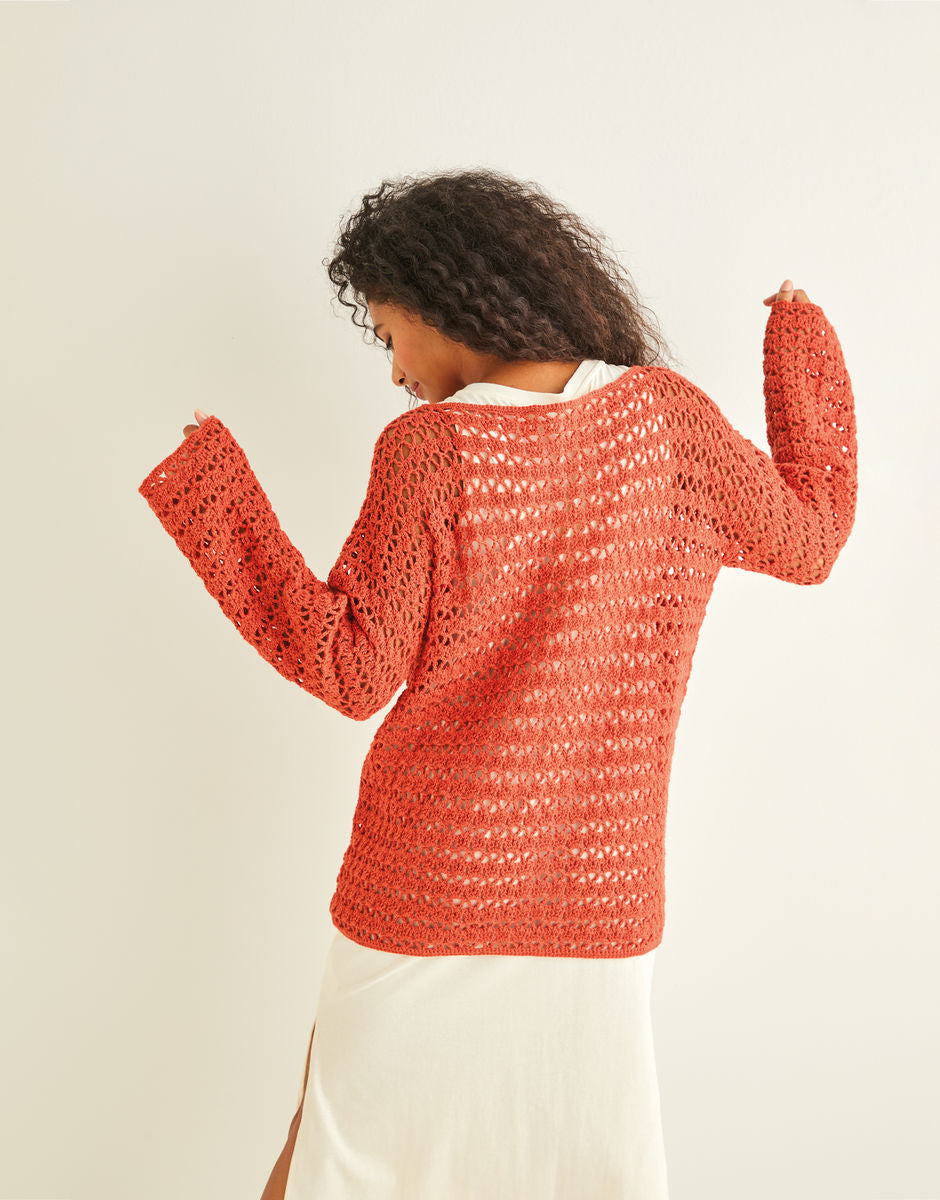 10244 - Boat Neck Crochet Tunic in Sirdar Country Classic 4 PLY
