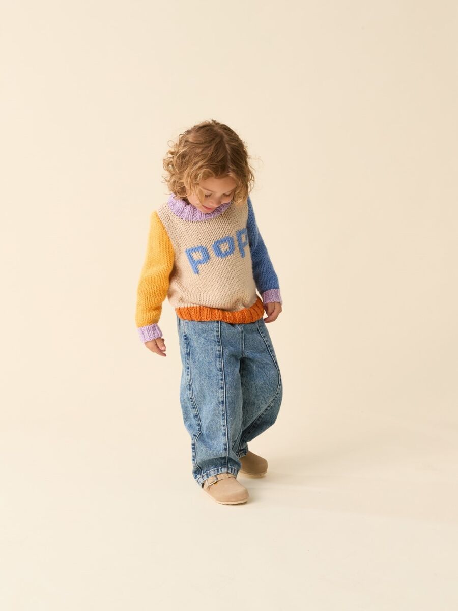 Pop It On Sweater Childrens Knitting Pattern In Sirdar Snuggly Chunky