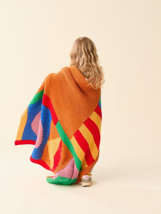 Scandi Shapes Blanket Childrens Knitting Pattern In Sirdar Snuggly Chunky