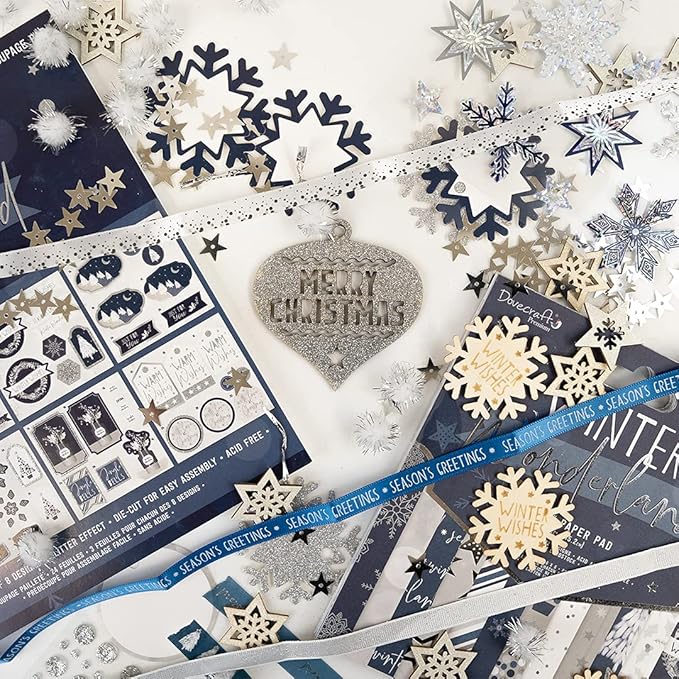Winter Wonderland Glittered Sentiments x 2