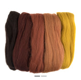 Natural Wool Roving: 50g: Assorted Autumn
