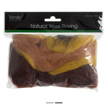 Natural Wool Roving: 50g: Assorted Autumn