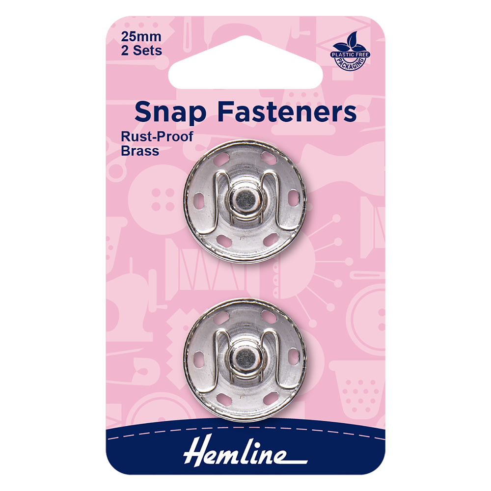 Hemline Snap Fasteners 25mm 2 Sets