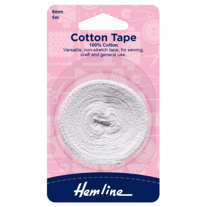 Hemline Cotton Tape 6mm 5m