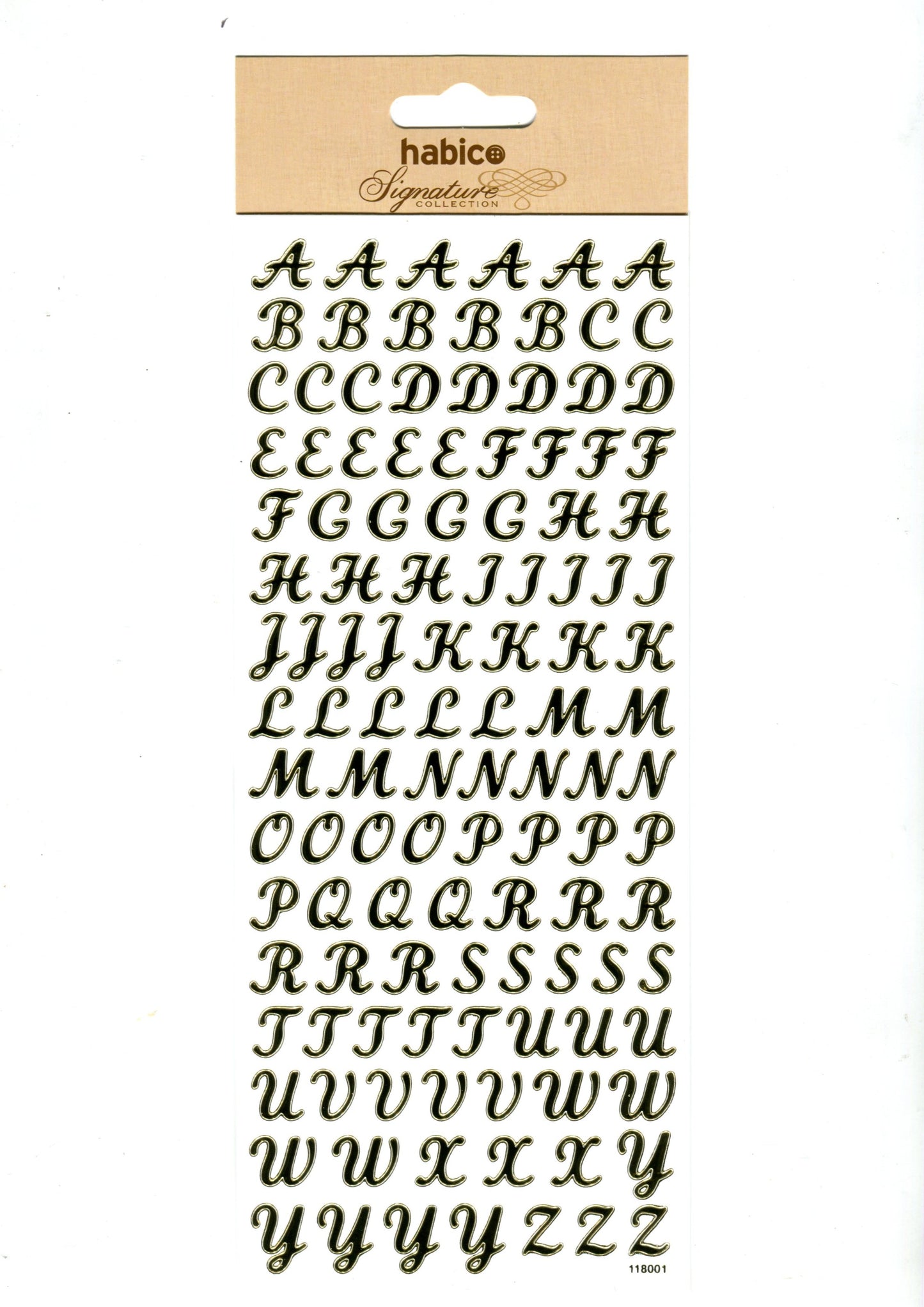 Habico Peel Off Stickers - Alphabet - Gold