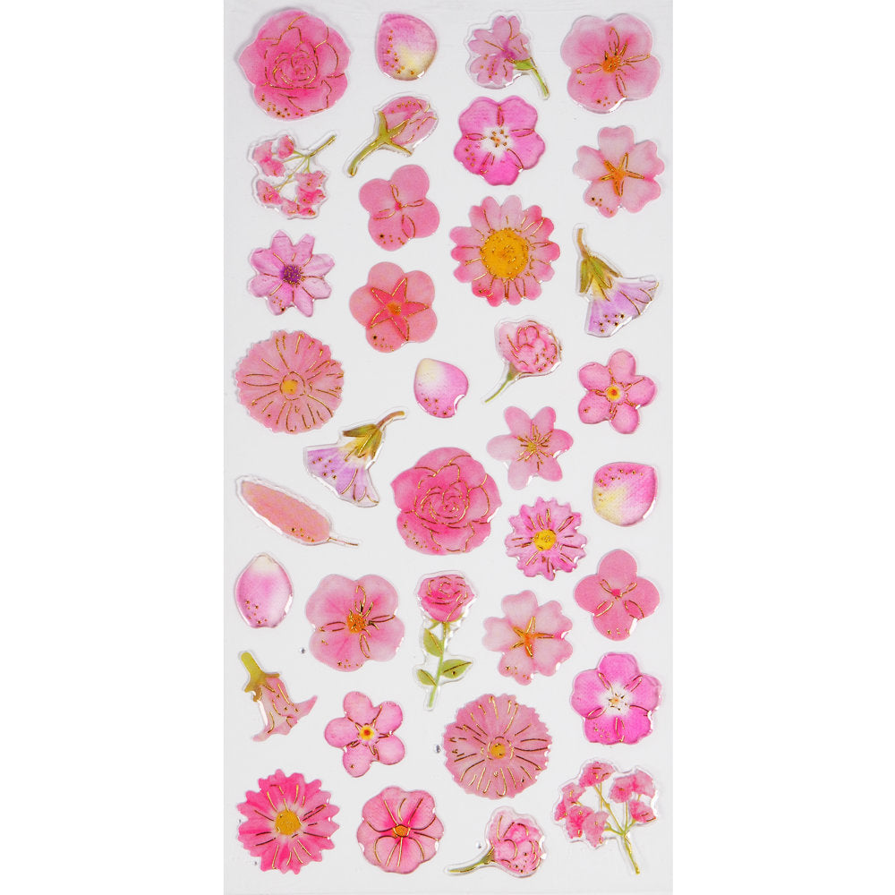 Gel Stickers - Flowers - Pink