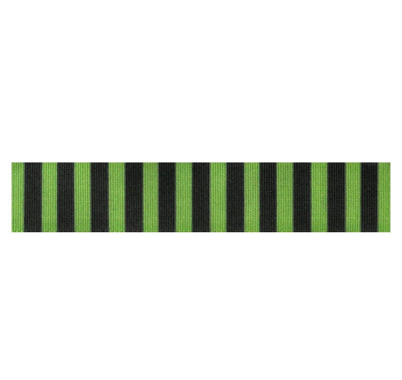 Berisfords 1m x 15mm Green Stripe Ribbon