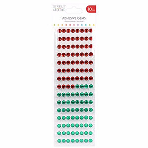 Simply Creative - Adhesive Gems 120 - 10mm Red / Green
