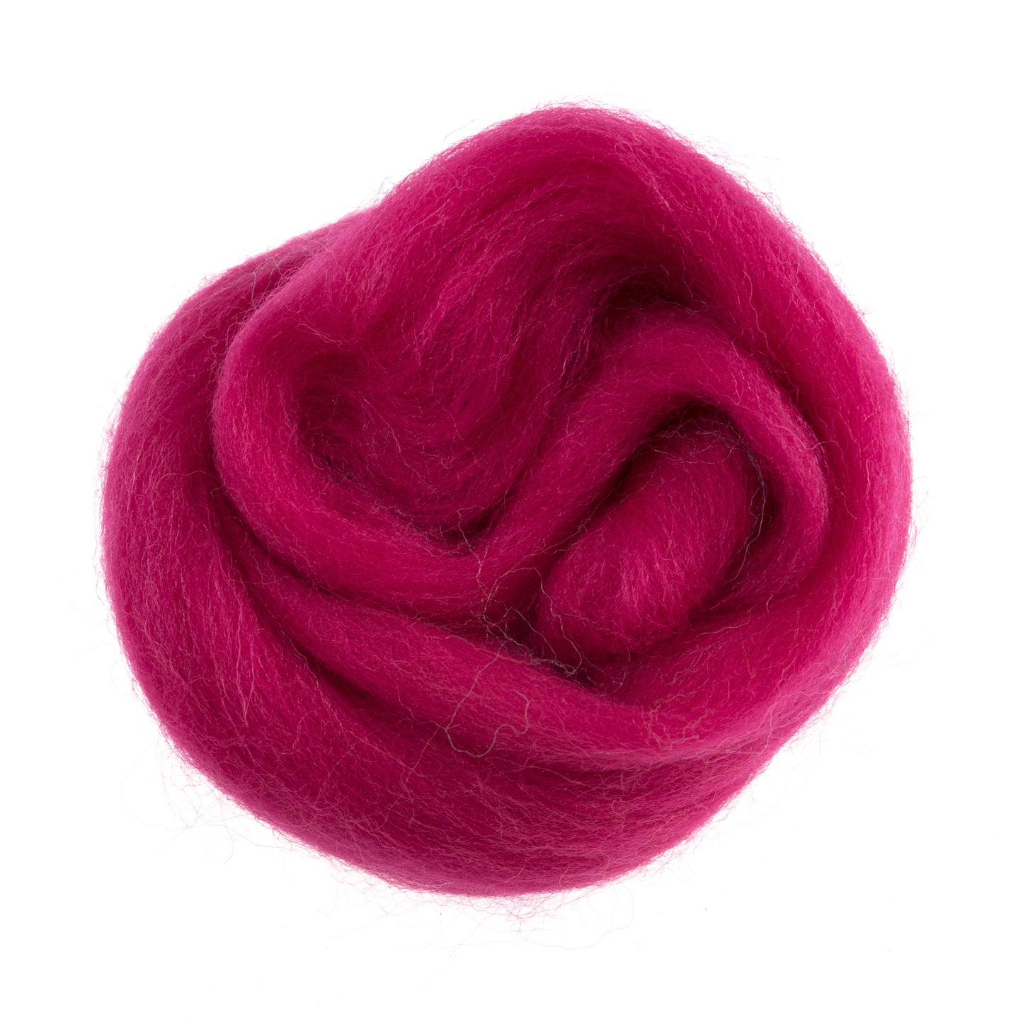 Natural Wool Roving: 10g: Bright Pink