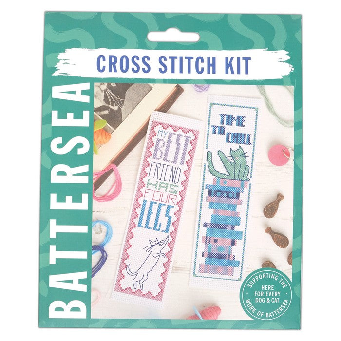 Battersea Cross Stitch Bookmark Kit - Cat