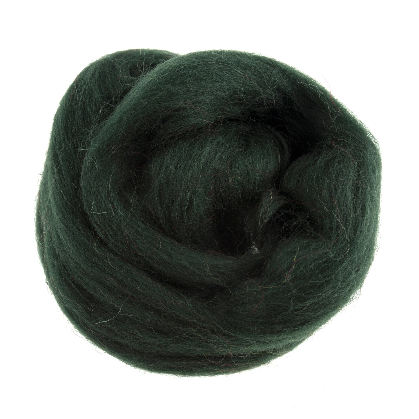 Natural Wool Roving: 10g: Dark Green