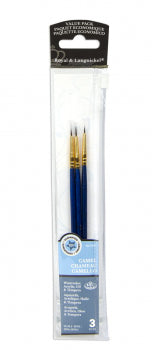 Royal & Langnickel 3 CAMEL HAIR BRUSH SET DETAIL (3/0,2/0,0)