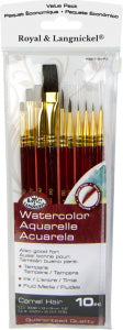 Royal & Langnickel Camel Brush - Set of 10 - Assorted