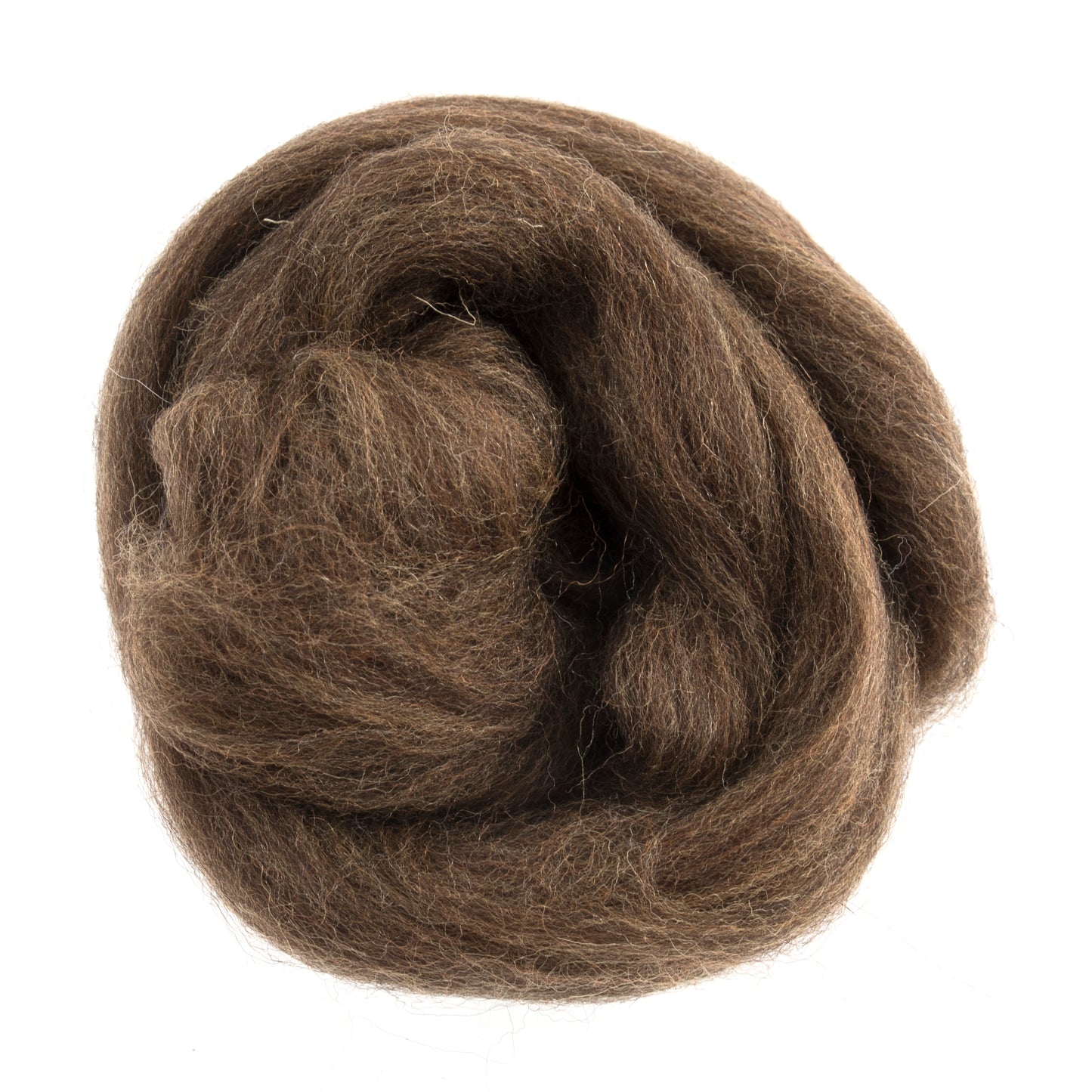 Natural Wool Roving: 10g: Melange Light Brown