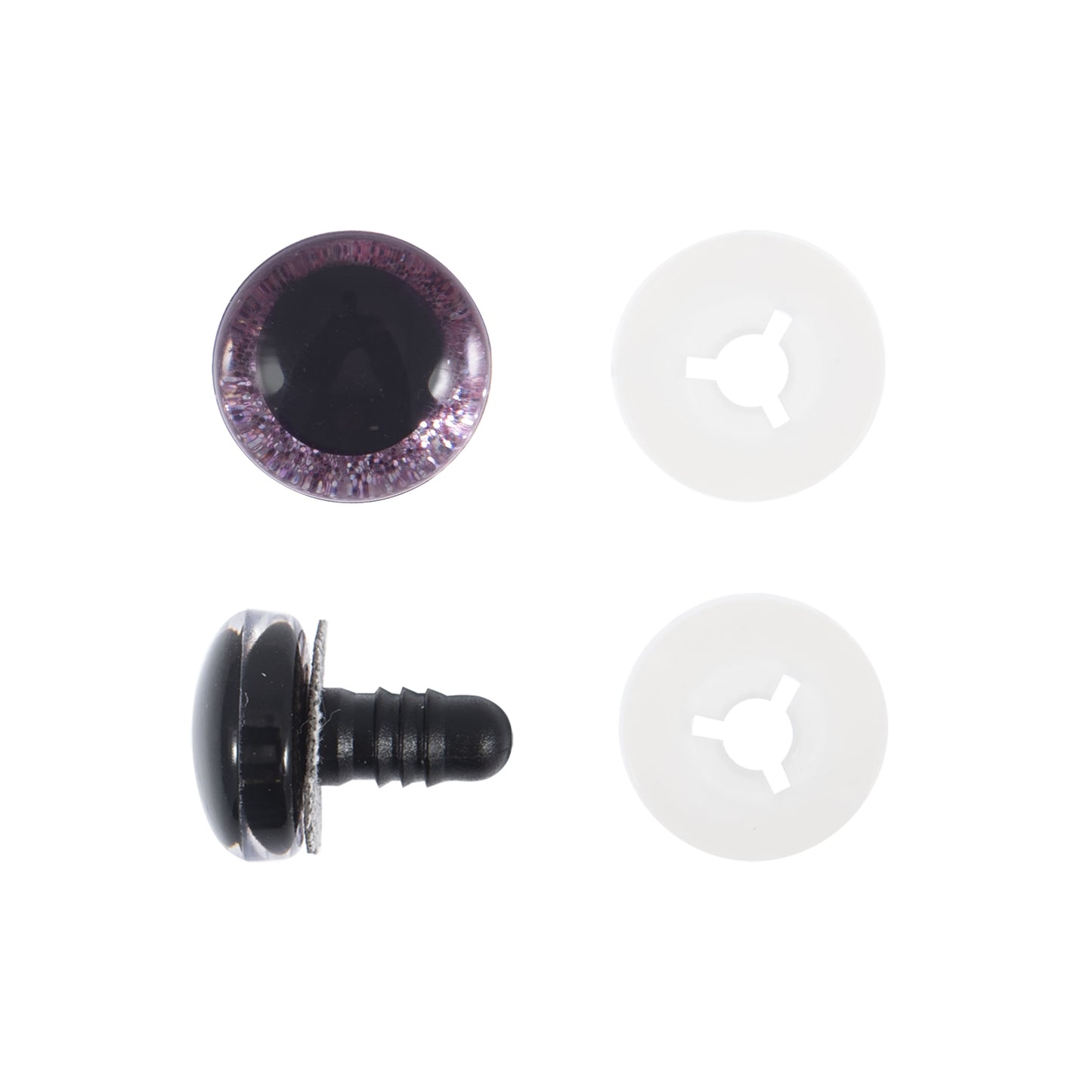 Trimits Toy Eyes Pink Glitter 9mm 6pc