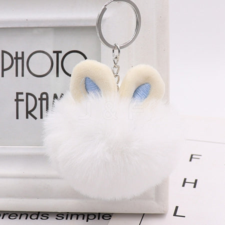 Keychain - Pom Pom Rabbit - White