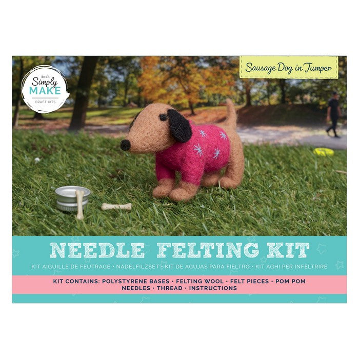 Needle Felting Kit - Sausage Dog in Jumper