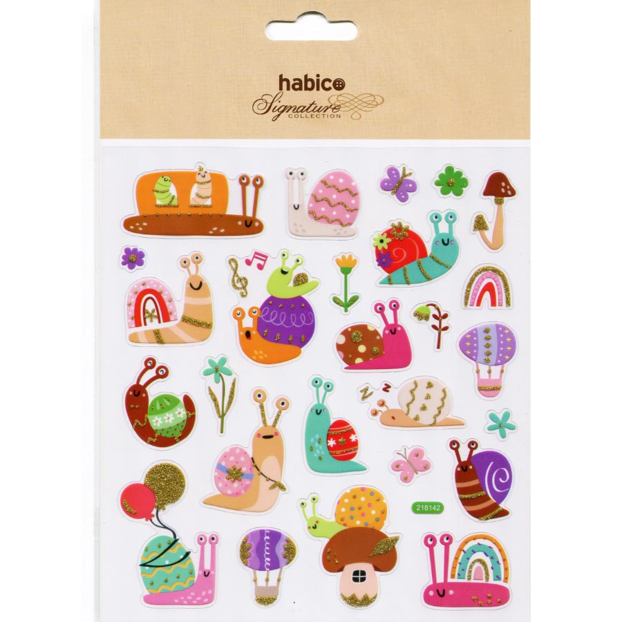 Glitter Stickers - Snails
