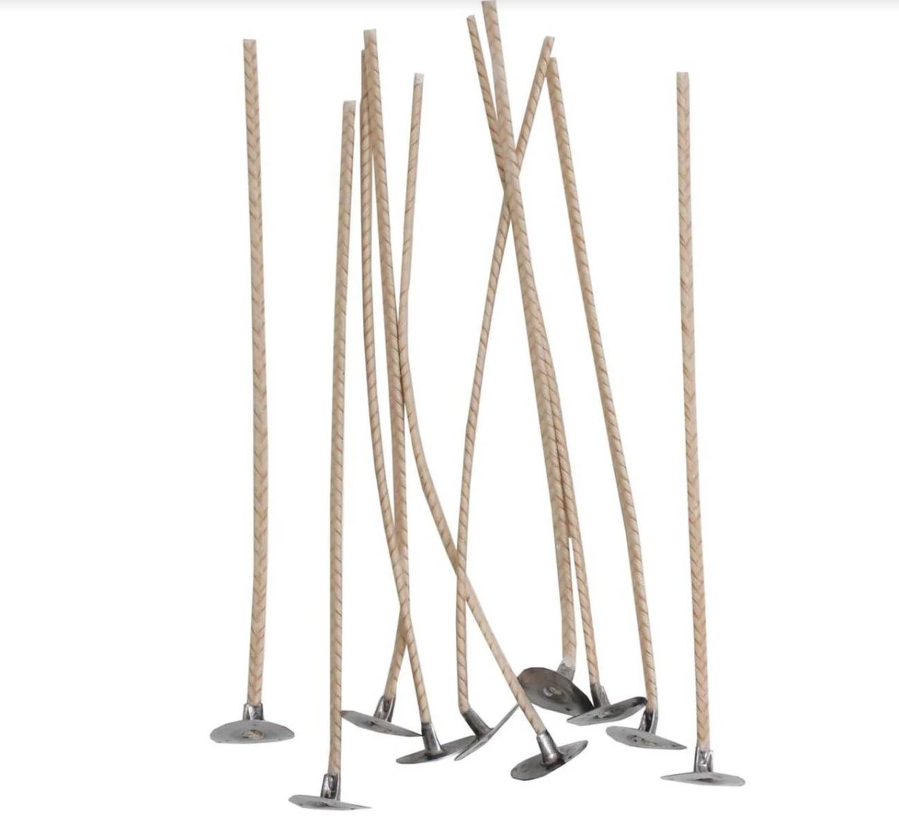 Pre-coated Candle Wicks 20cm (10 pieces) with glue dots