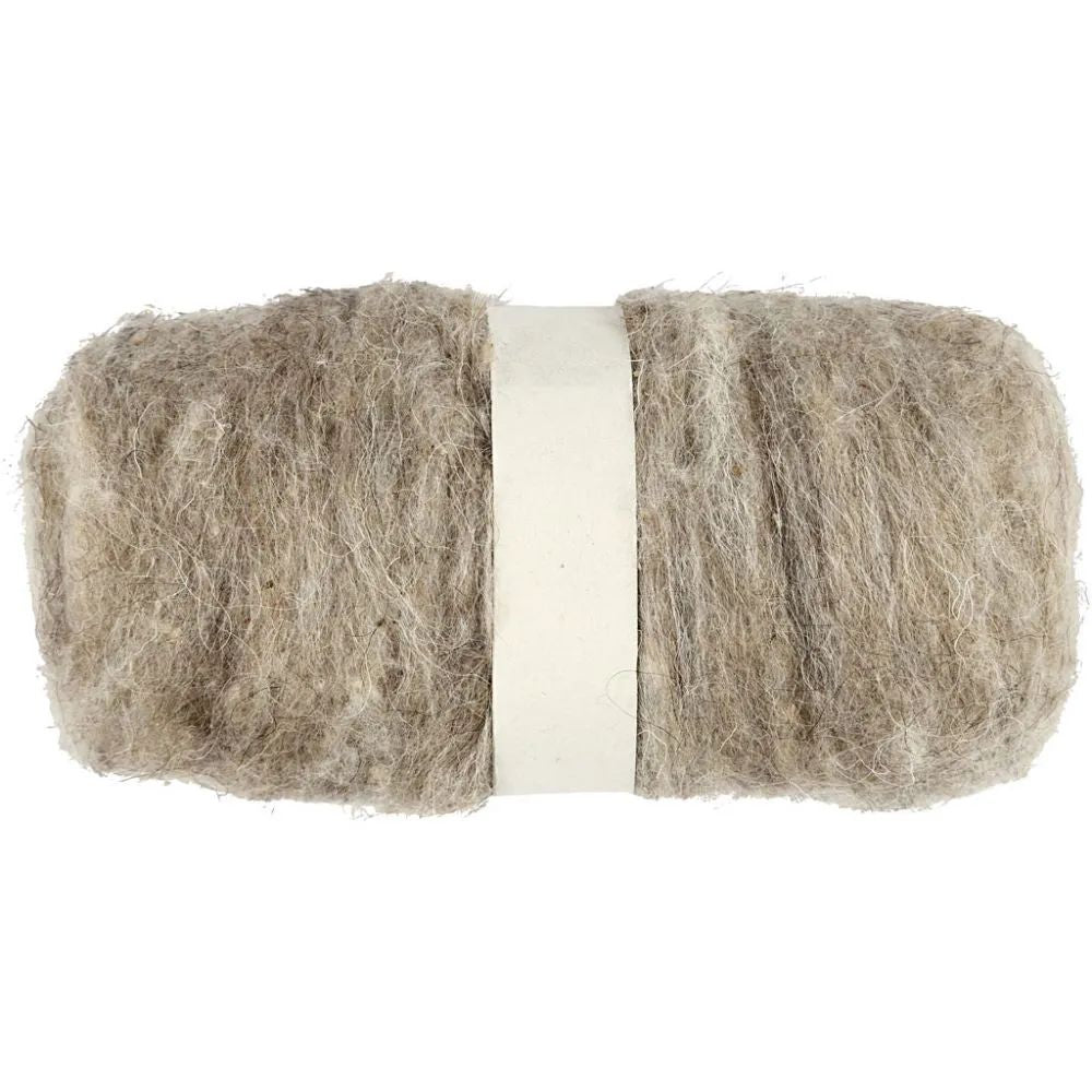 Carded Wool Natural 100 g