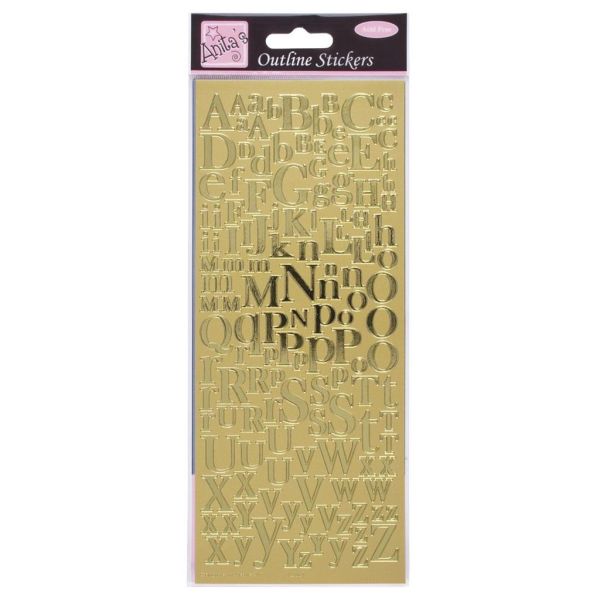 Anitas Outline Stickers Mixed Serif Alphabets Gold