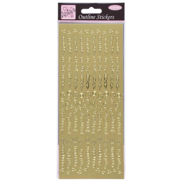 Anitas Outline Stickers Birthday Best Wishes Gold