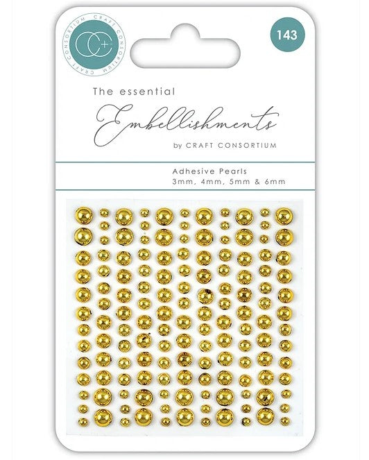 Adhesive Pearls - Gold