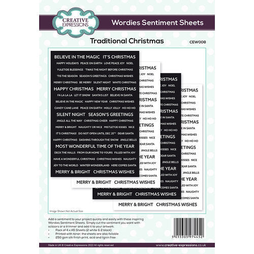 Wordies Sentiment Sheets Traditional Christmas