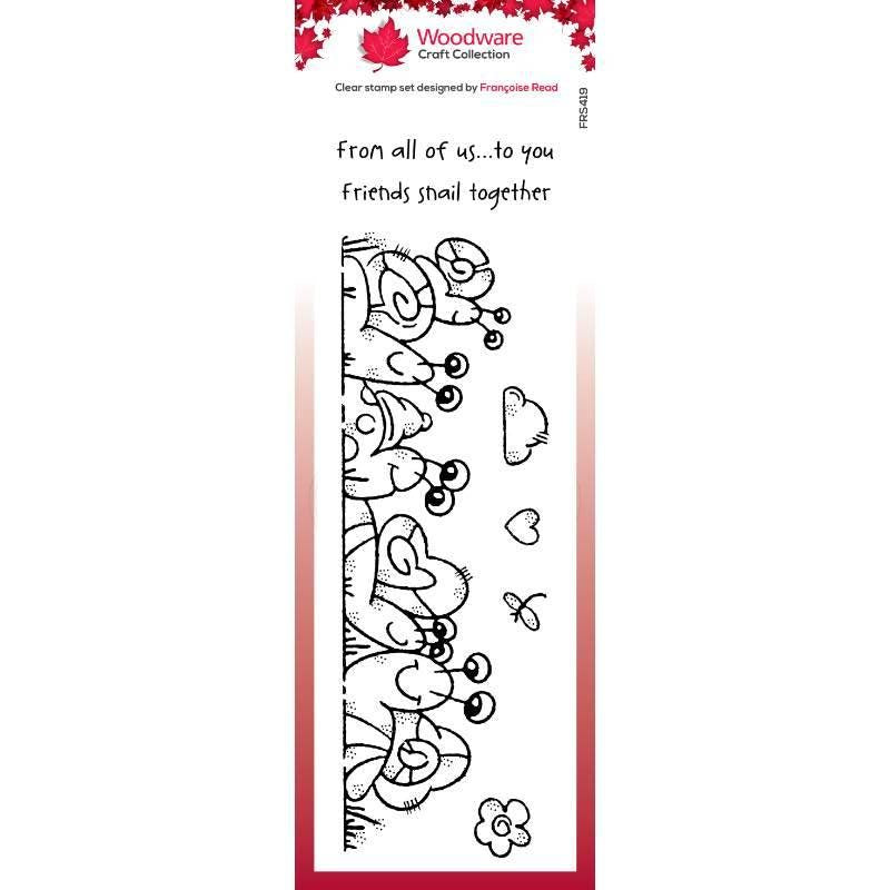 Woodware Clear Singles The Snail Family 8 in x 2.6 in Stamp
