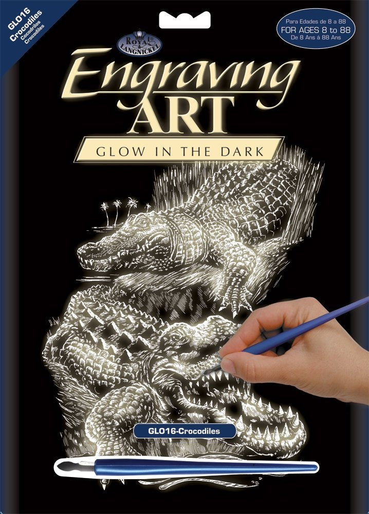 Glow in The Dark Foil Engraving Art Kit Crocodile