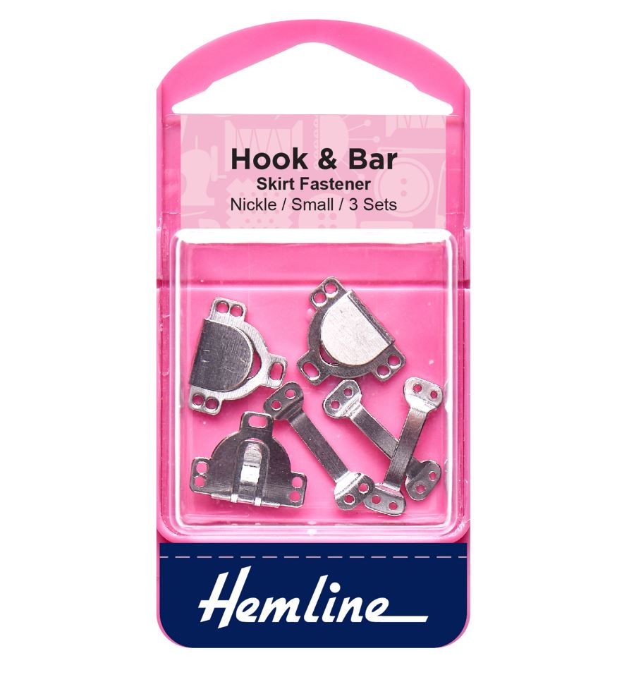 Hemline Hook and Bar Small Nickel (Pack of 3)