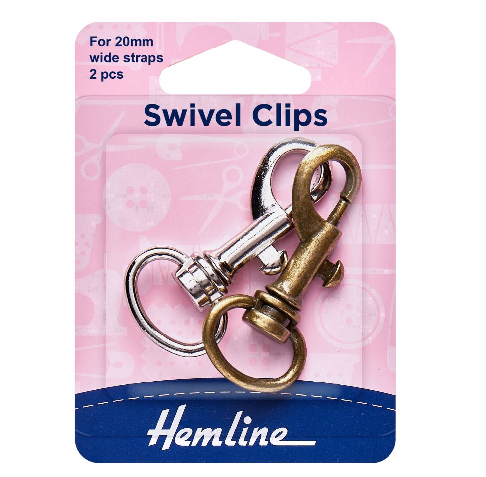 Hemline Swivel Clip Bronze & Metal 20mm (2 Pieces)