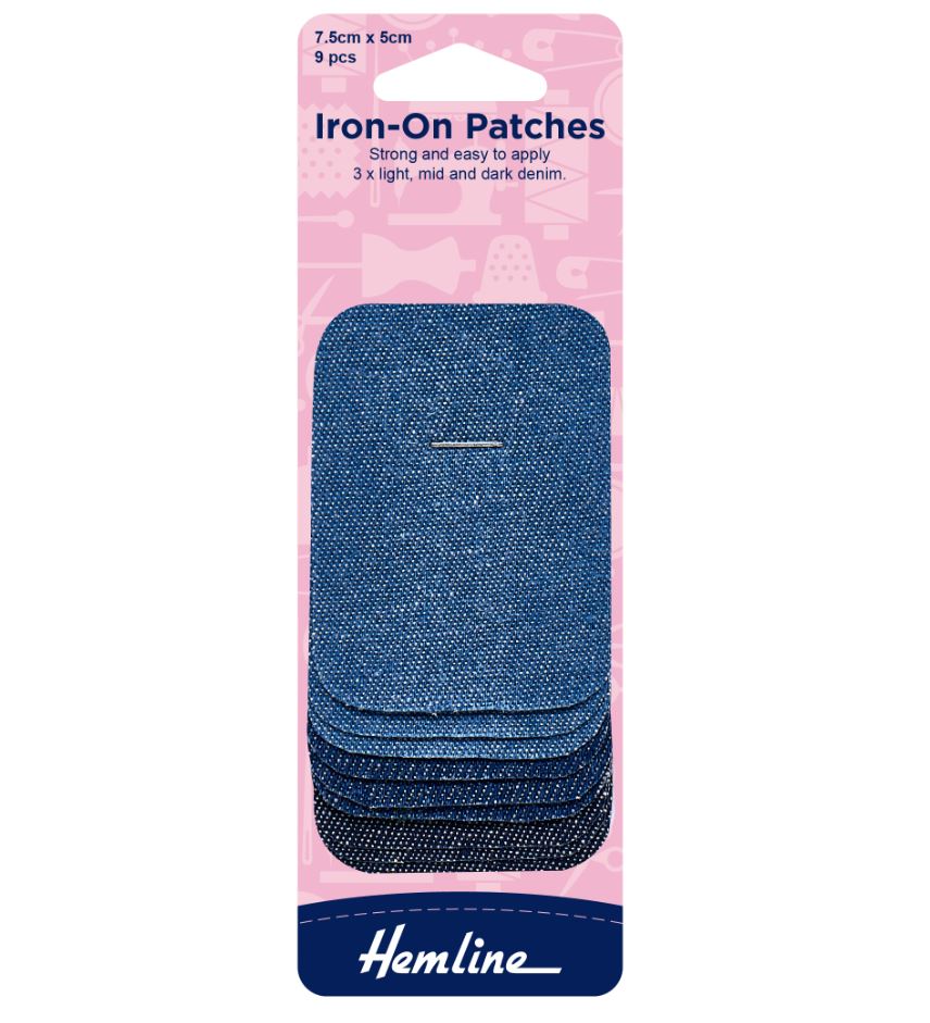 Hemline Iron On Patches 7.5x5cm (9 Pack)