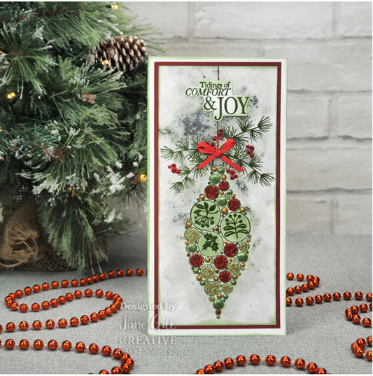 Woodware Clear Singles Big Bubble Bauble – Joy 4 in x 6 in Stamp