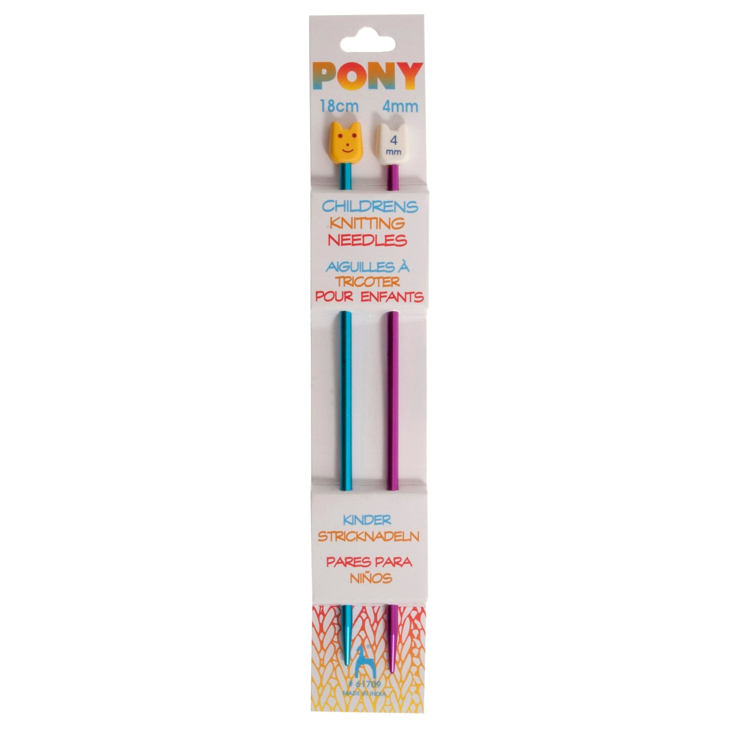 Pony Childrens Knitting Needles 18cm 4mm U.S.6