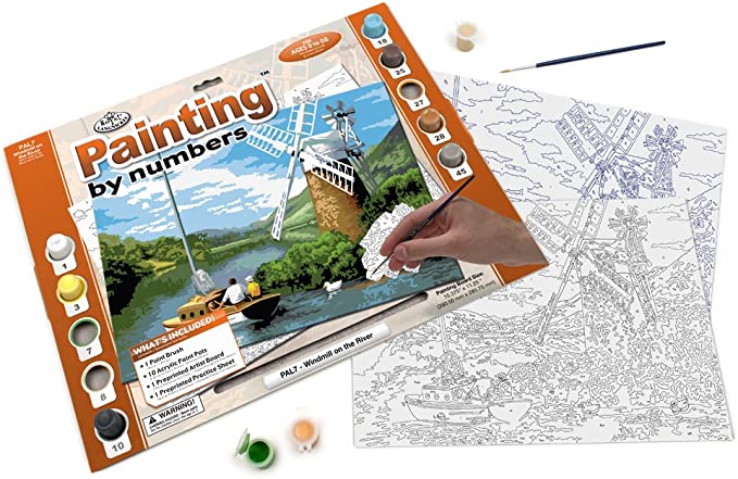 Paint By Numbers Windmill On The River
