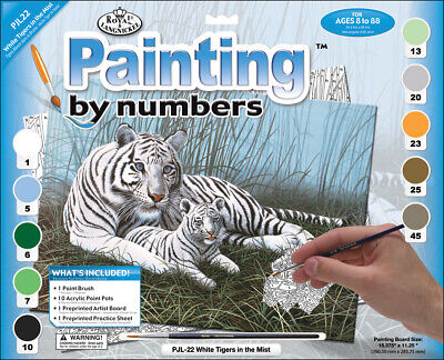 Paint By Numbers White Tigers In The Mist