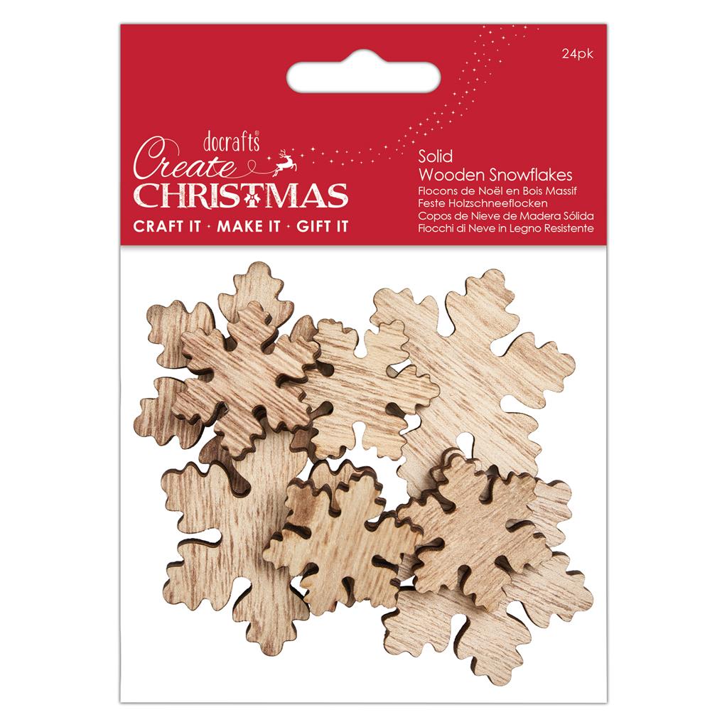Papermania Solid Wooden Snowflakes (24pcs)