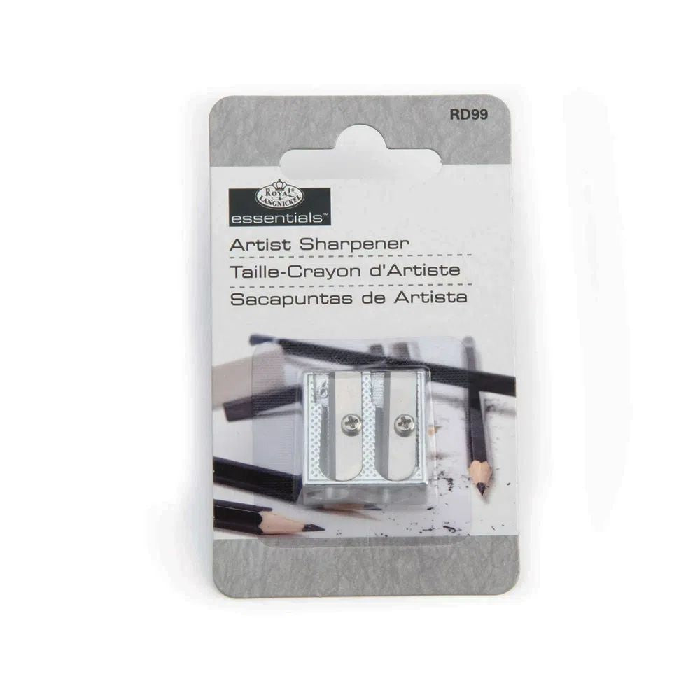 Essentials 2-Hole Silver Metal Sharpener