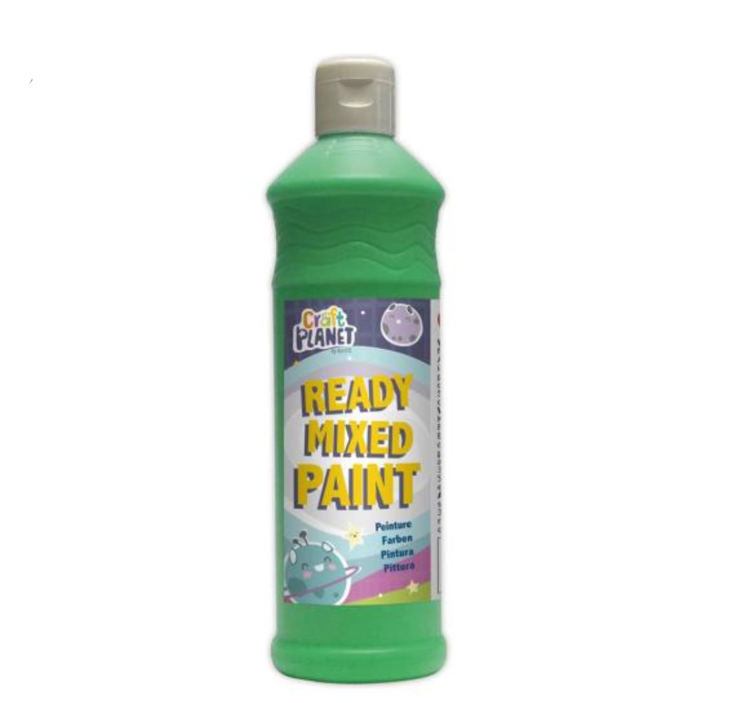 Craft Planet Ready Mix Paint 600ml - Brilliant Green
