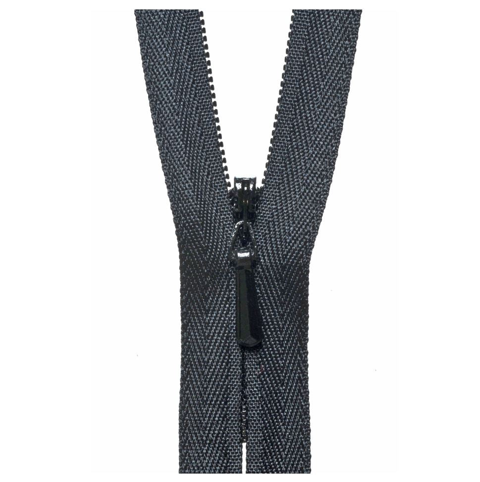 23cm Concealed Zip Black