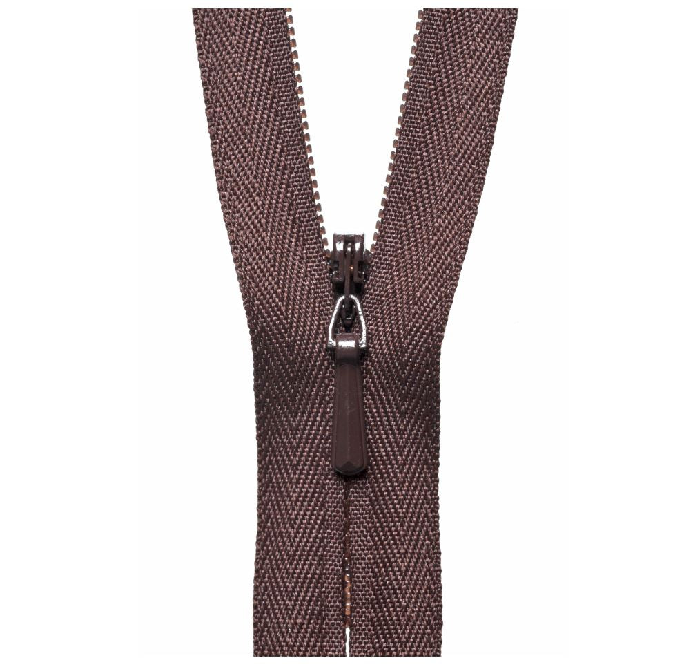 41cm Concealed Zip Brown
