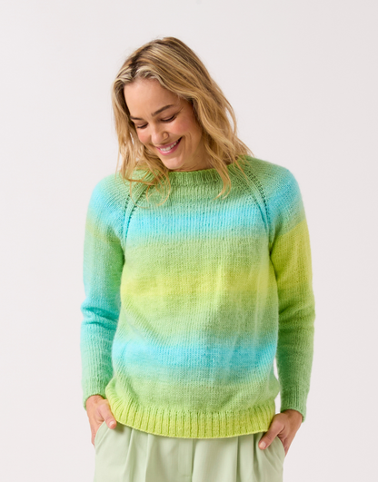 10841 - Round The Raglan Sweater Knitting Pattern in Sirdar Jewelspun Ombre