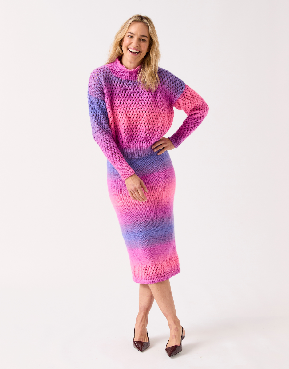 10842 - Togetherness Two Piece Knitting Pattern in Sirdar Jewelspun Ombre