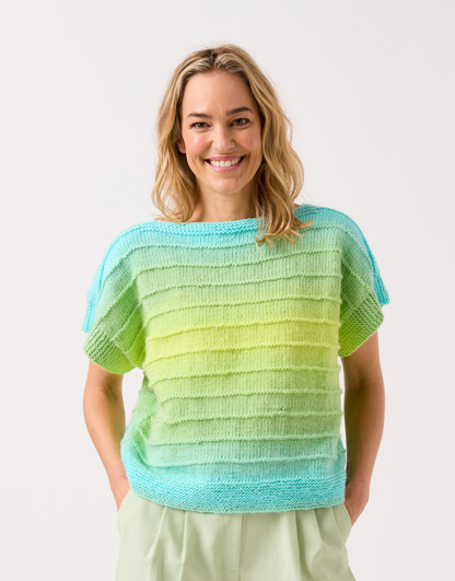 10843 - To A Tee Knitted Top Knitting Pattern in Sirdar Jewelspun Ombre