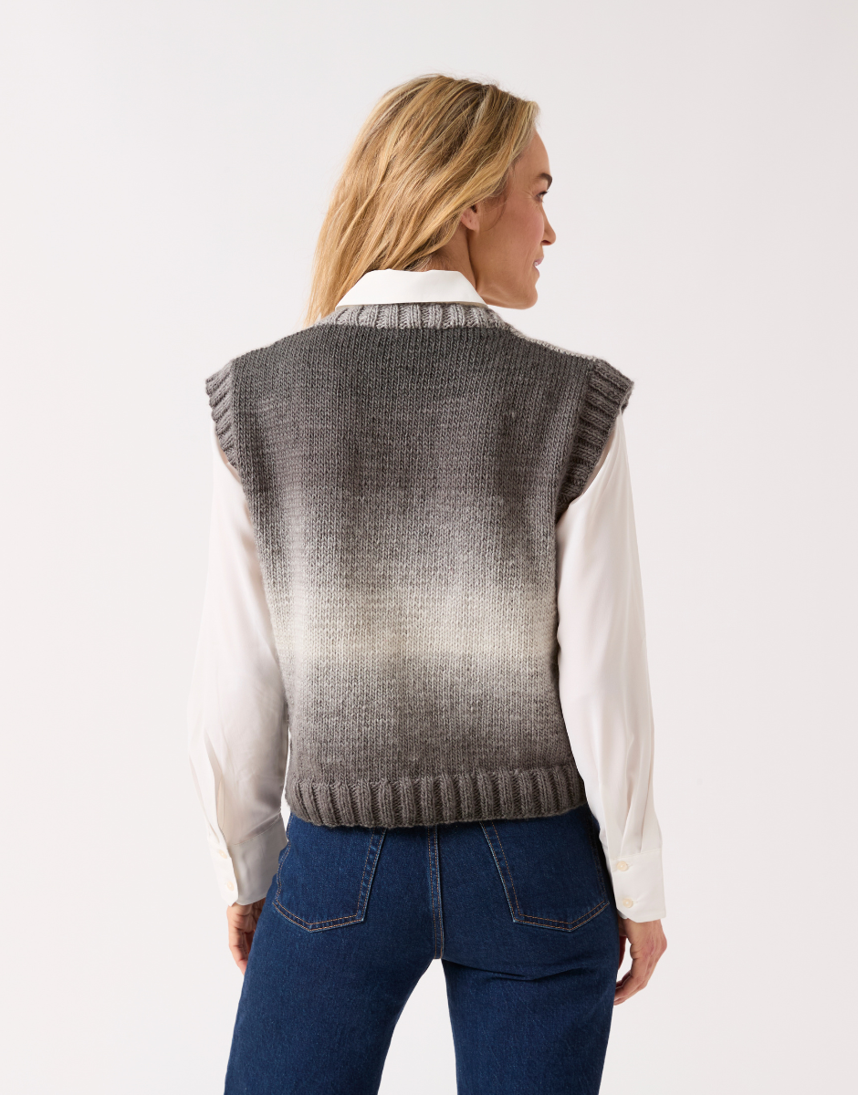 10844 - Vest In Show Pullover Knitting Pattern in Sirdar Jewelspun Ombre