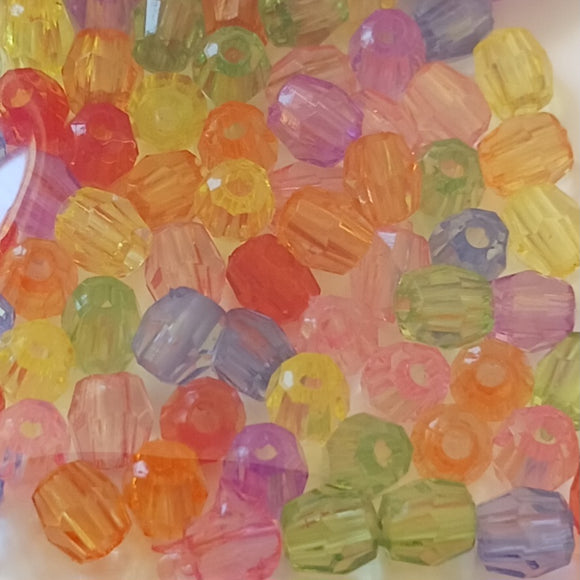 Acrylic Faceted Round Beads - 4mm - Approx 100 Pieces