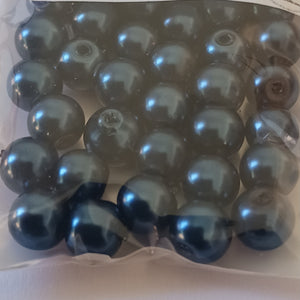 Value Beads - 6mm Glass Pearl - Marine Blue