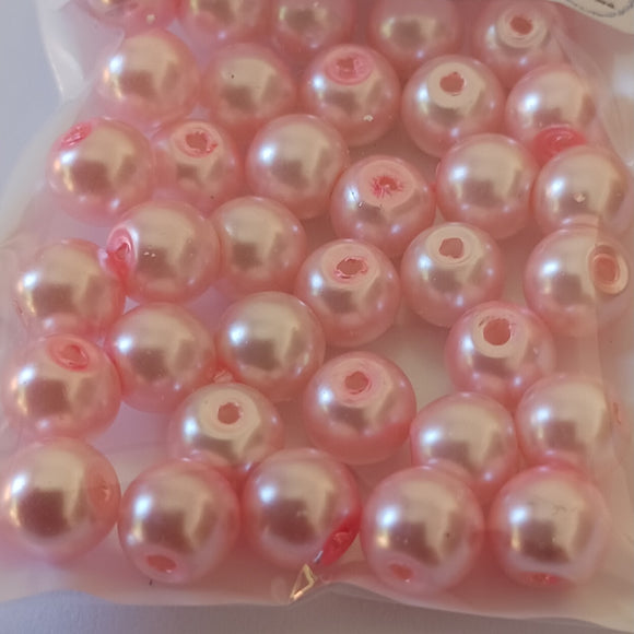 Value Beads - 6mm Glass Pearl - Pink