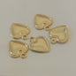 Puffed Heart Charms - 5xPieces - 18K Gold Plated -